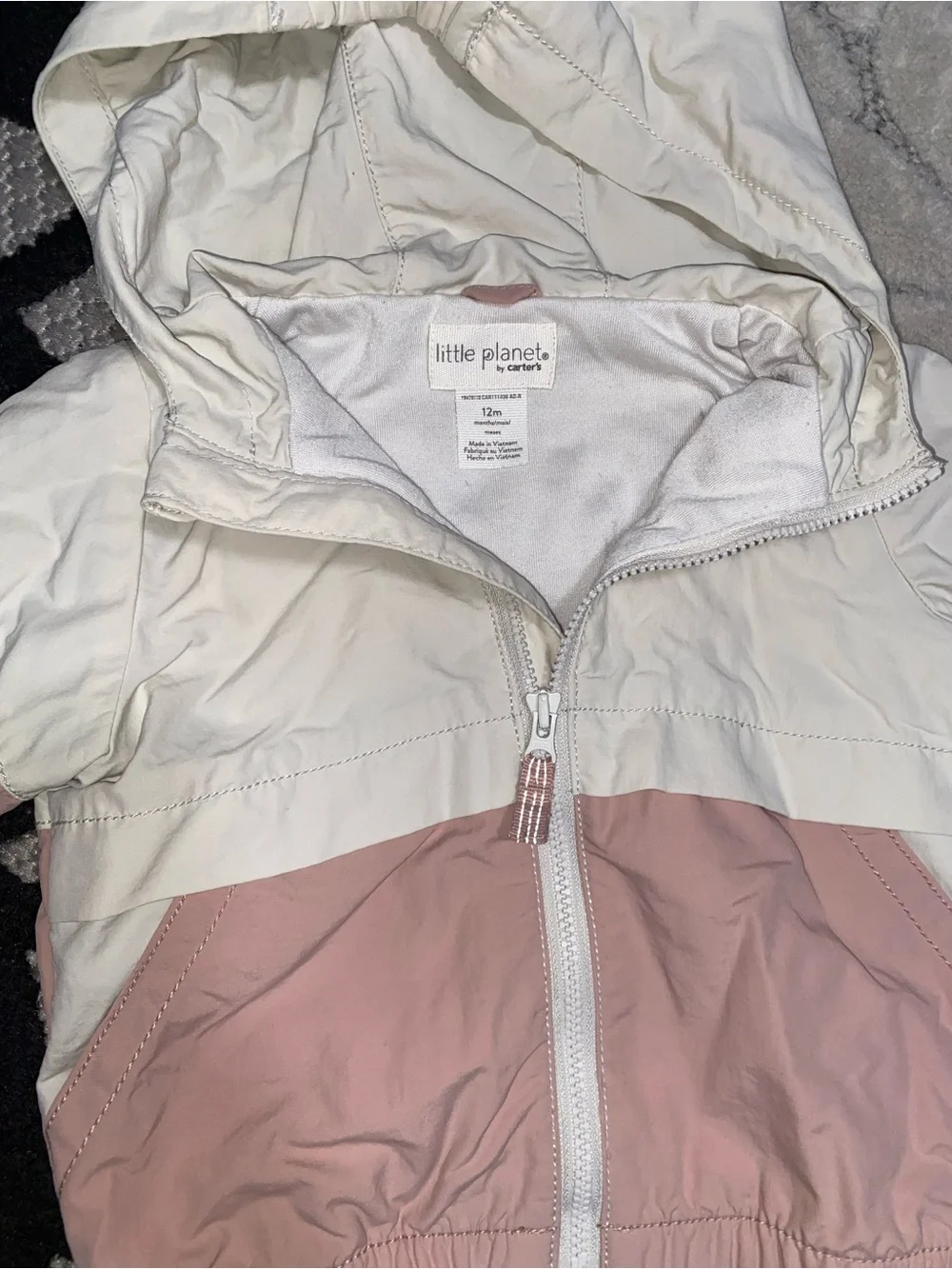 Carter’s Little Planet Baby Girl Pink & White Windbreaker